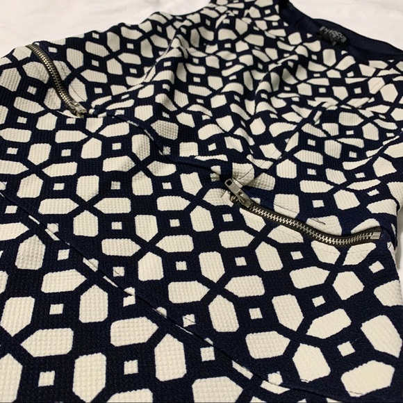 Enfocus Studio Navy & White Geometric Print Dress - Picture 4 of 8